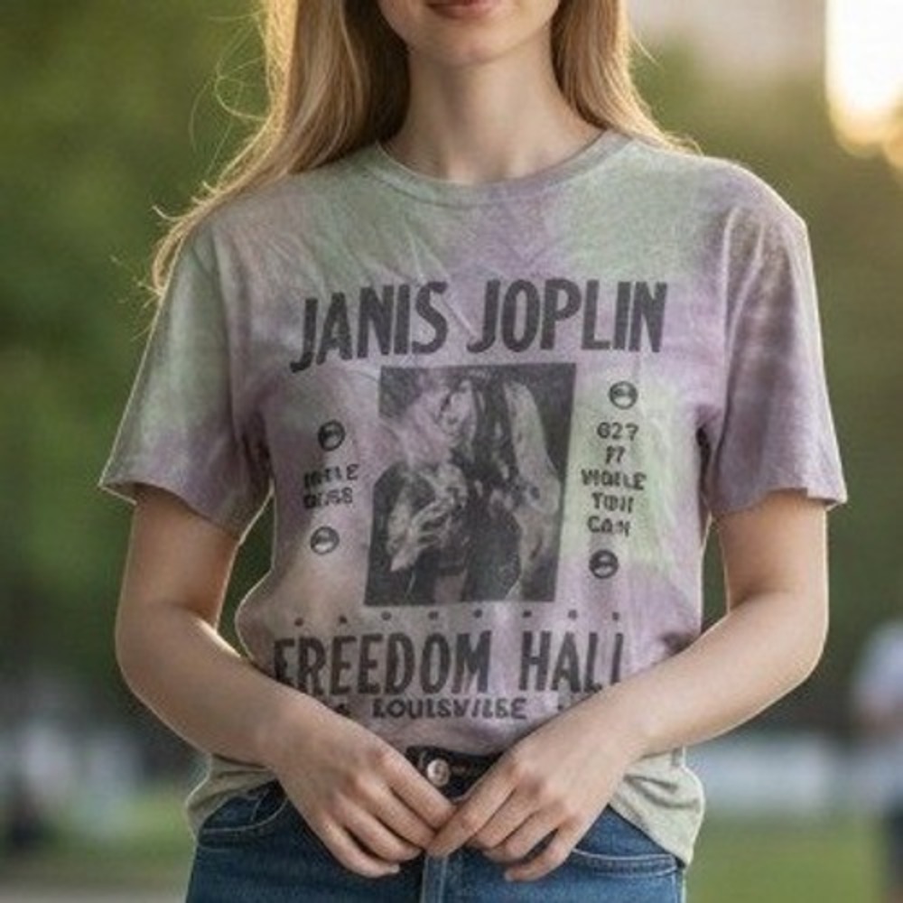 Daydreamer Janis Joplin Graphic Tee S Purple Tie Dye Excellent Freedom Hall